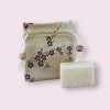 Musc blanc solide du Maroc dans son sachet en tissu, parfum naturel et raffiné
